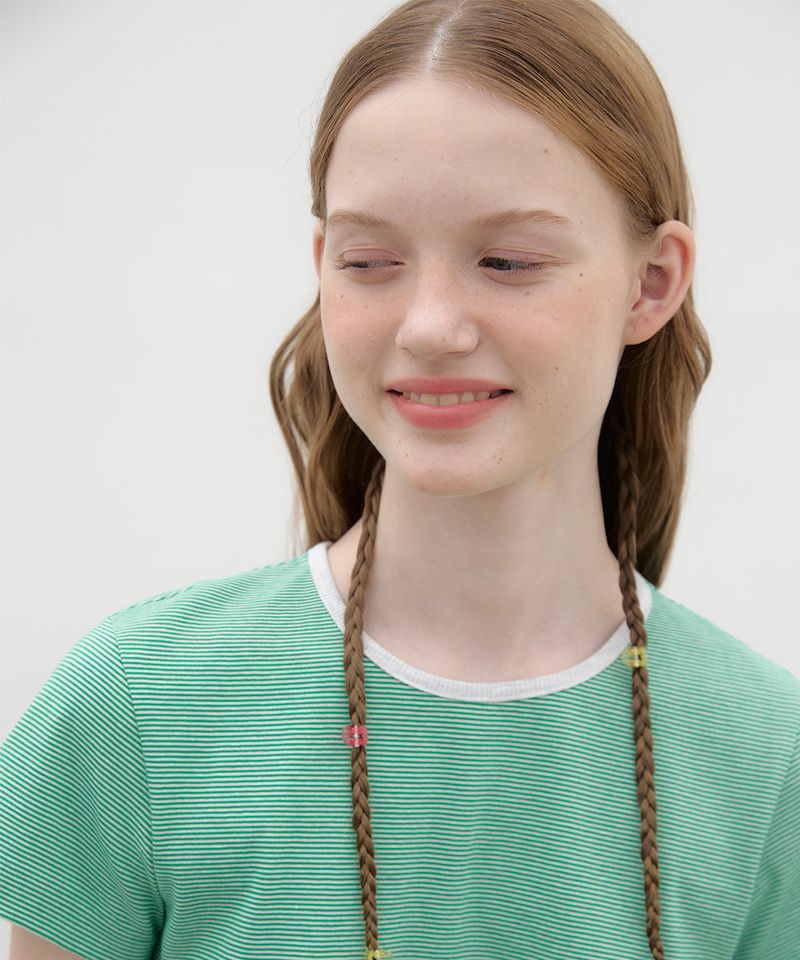 Two-tone Striped T-shirt - Green