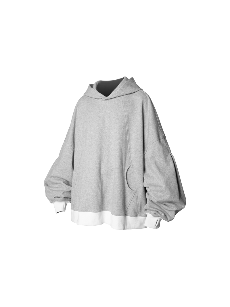 2510SWEAT_RELABEL RE-MEMBER Co-Creation Series Crescent-Cut R-Type Oversized Hoodie