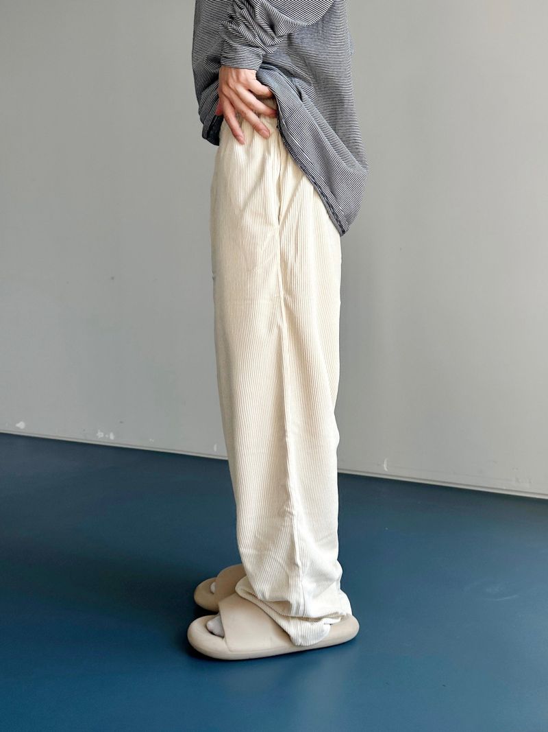 Twill Basic Golden Wide Pants 7C