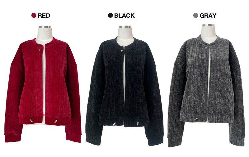 [UNISEX]ベロア オーバーフィット 長袖カーディガンジャケット(3 colors)