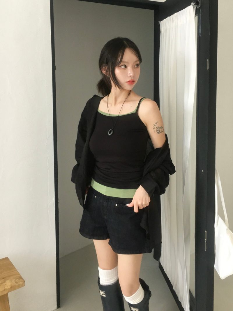 Rivet Pocket Denim Raw Paper A Shorts (2c)