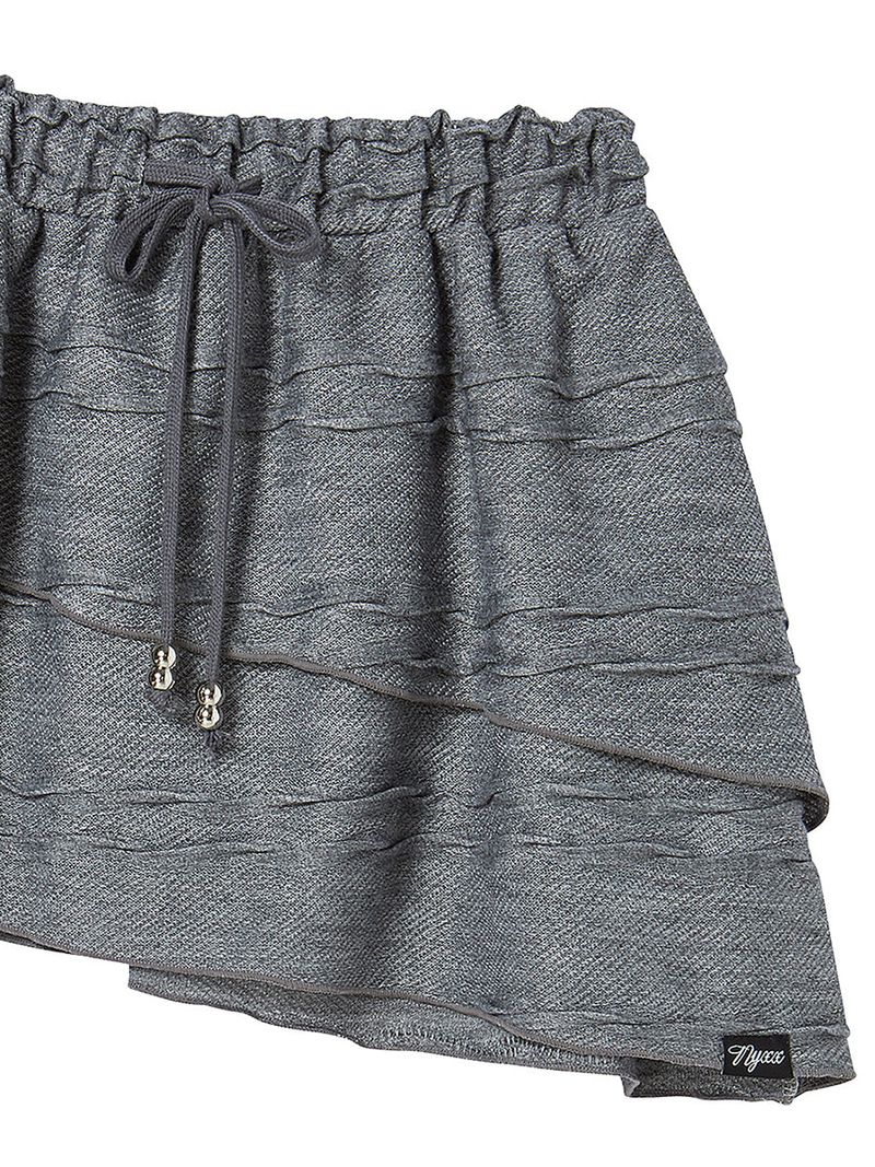 TWIST FRILL SKIRT GREY