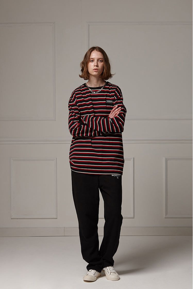 Multi stripe long sleeve T