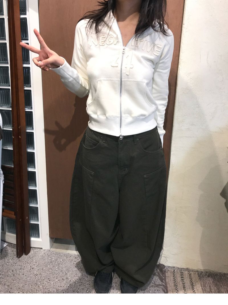 Negative small fit hood zip up 