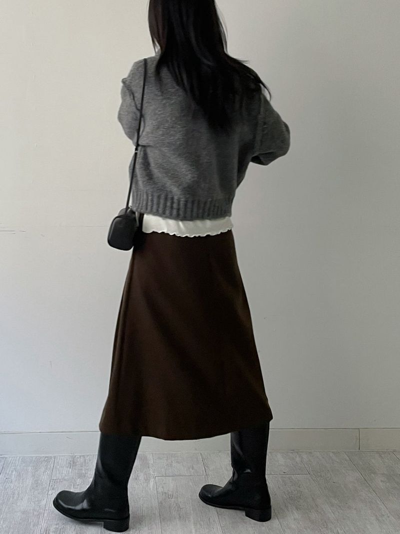 Reverse Two-Way Crop Knit Zip-Up