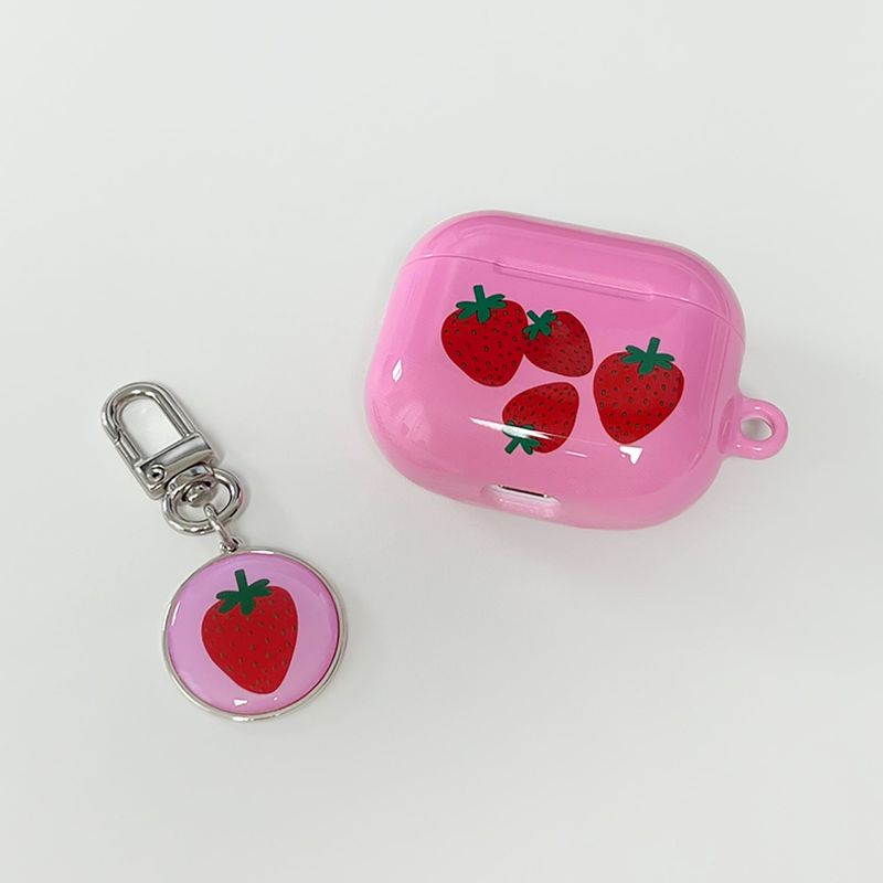 strawberry glossy airpods case(pink)