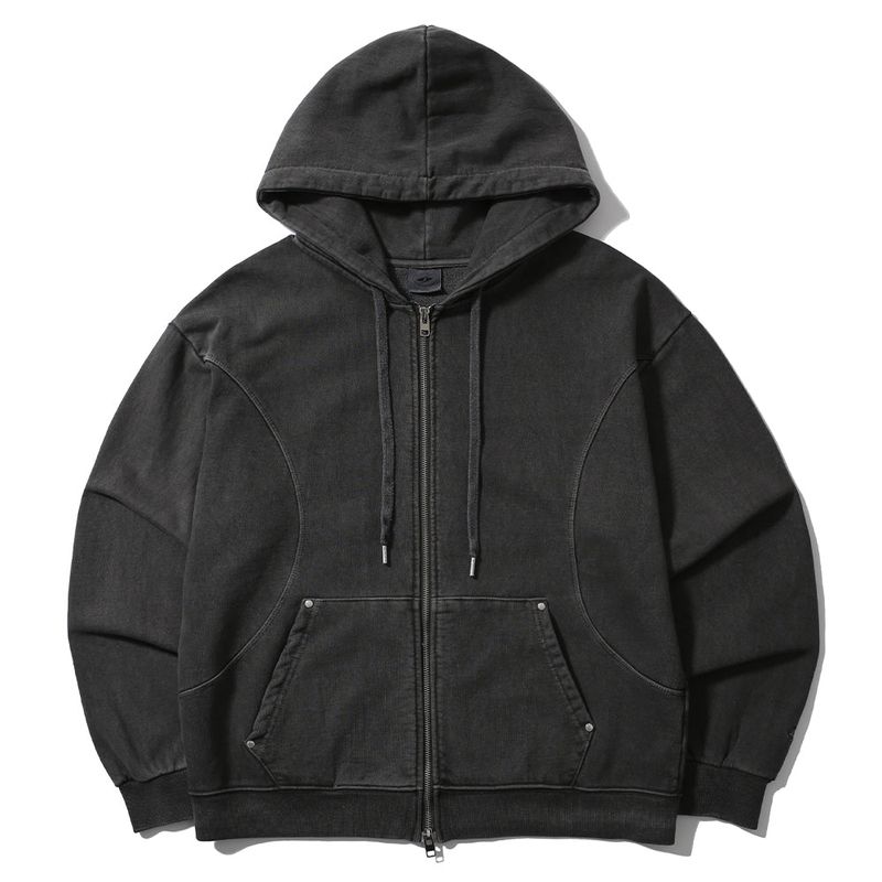 RIVET POCKET HOODIE ZIP-UP