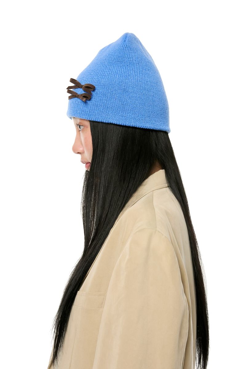 MINI RIBBON BEANIE / BLUE