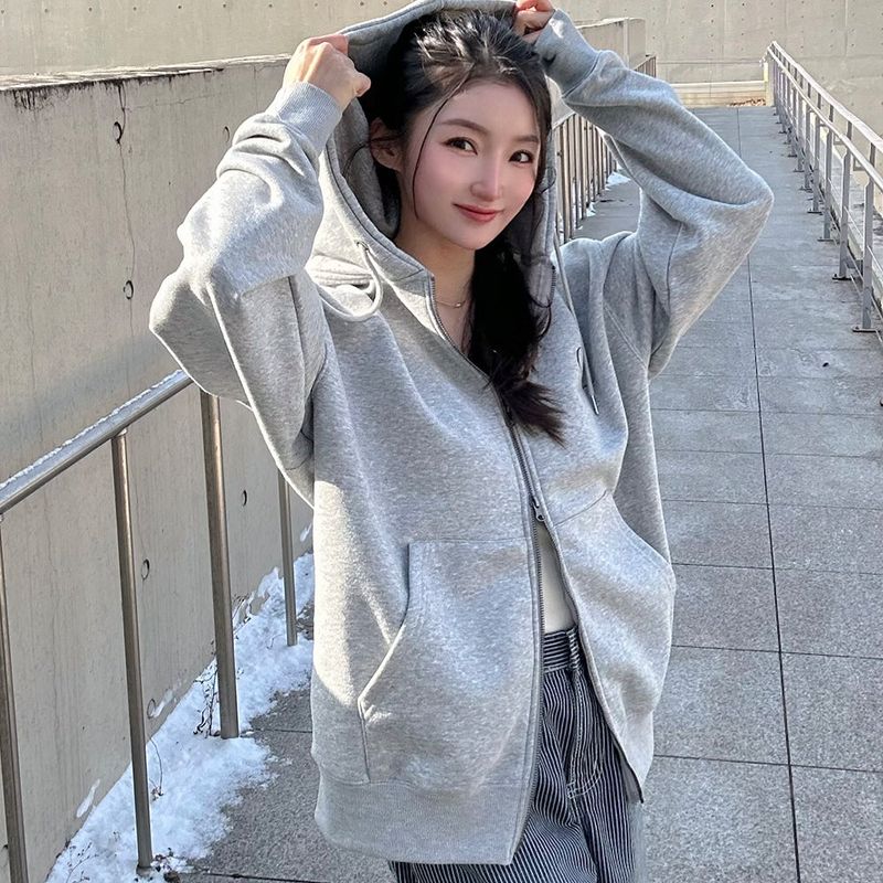 NOTUSUAL(ノットユージュアル)の「N Small Logo 2way Zip-Up Hoodie - 2COLOR(Tops)」
