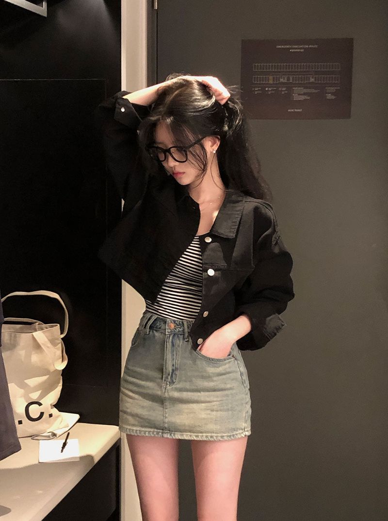 [BELLIDE MADE] creamy cropped cotton jacket