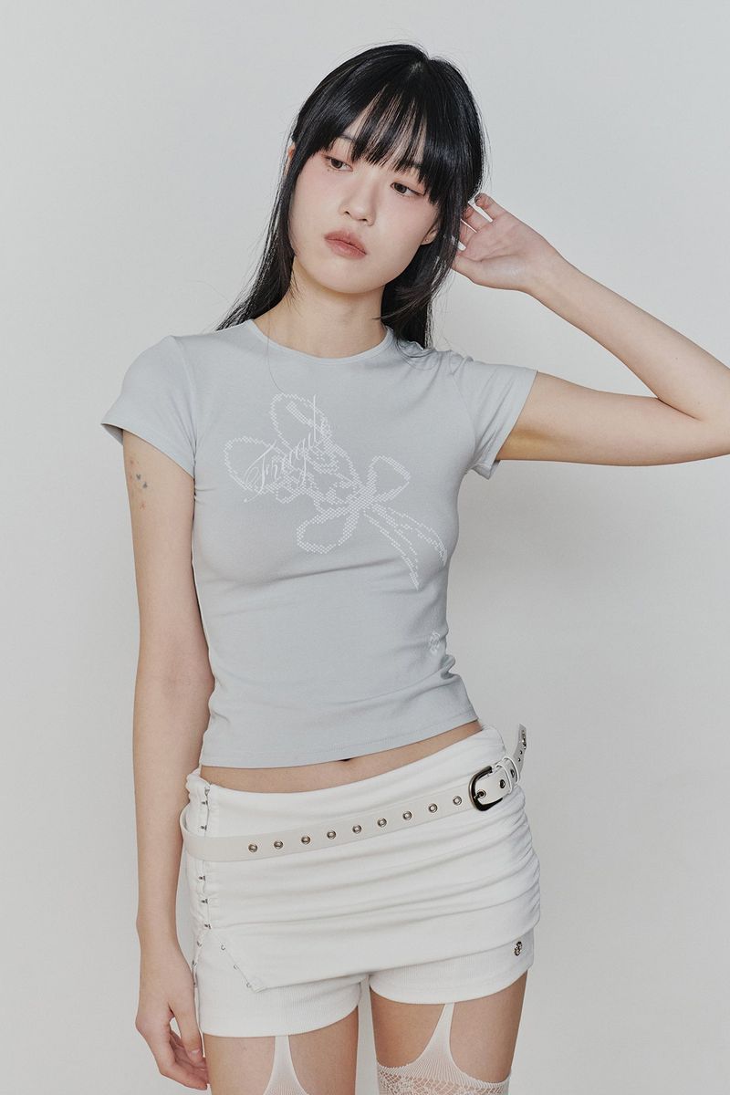PAIN OR PLEASURE（ペインオアプレジャー）の「FRAGILE GRAPHIC TEE light mint（Tops）」