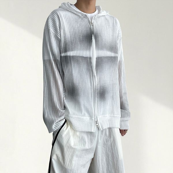 Cross Cooling Mesh Hooded Zip-Up (3 colors)