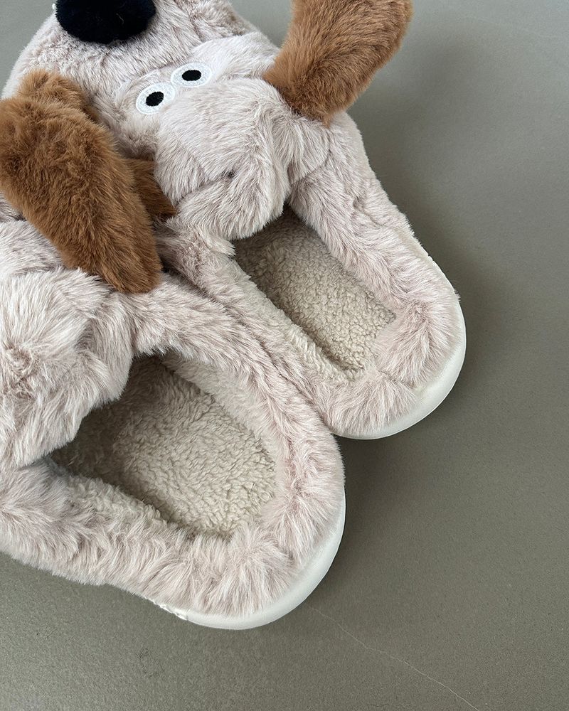 Dog fur slippers
