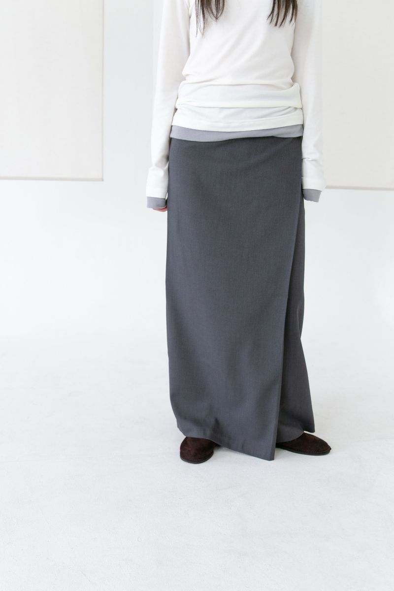 modern wrap lip-pocket skirt(2colors)