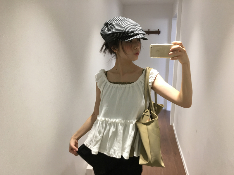 Meadow punched frill sleeveless top (2color) 