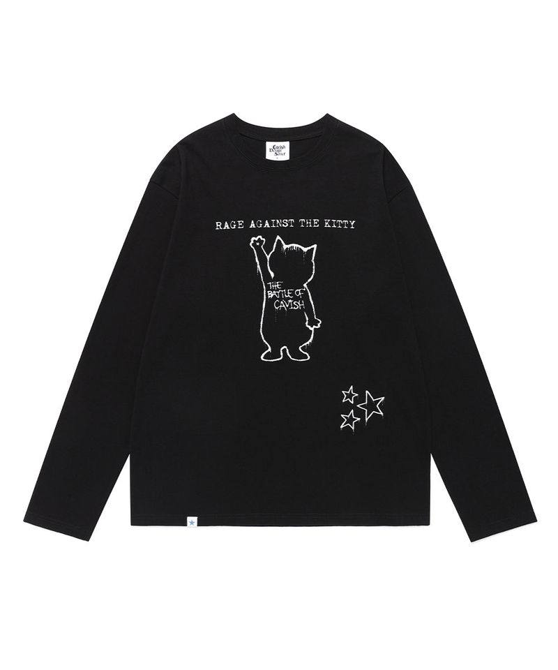 cavish（カビシ）の「GRAFFITI CAT LS TEE BLACK(CV2FFFT552A)（Tops）」