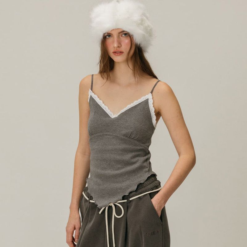 LACE WAVE SLEEVELESS / GREY