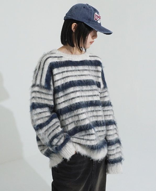Mohair stripe heavy knit