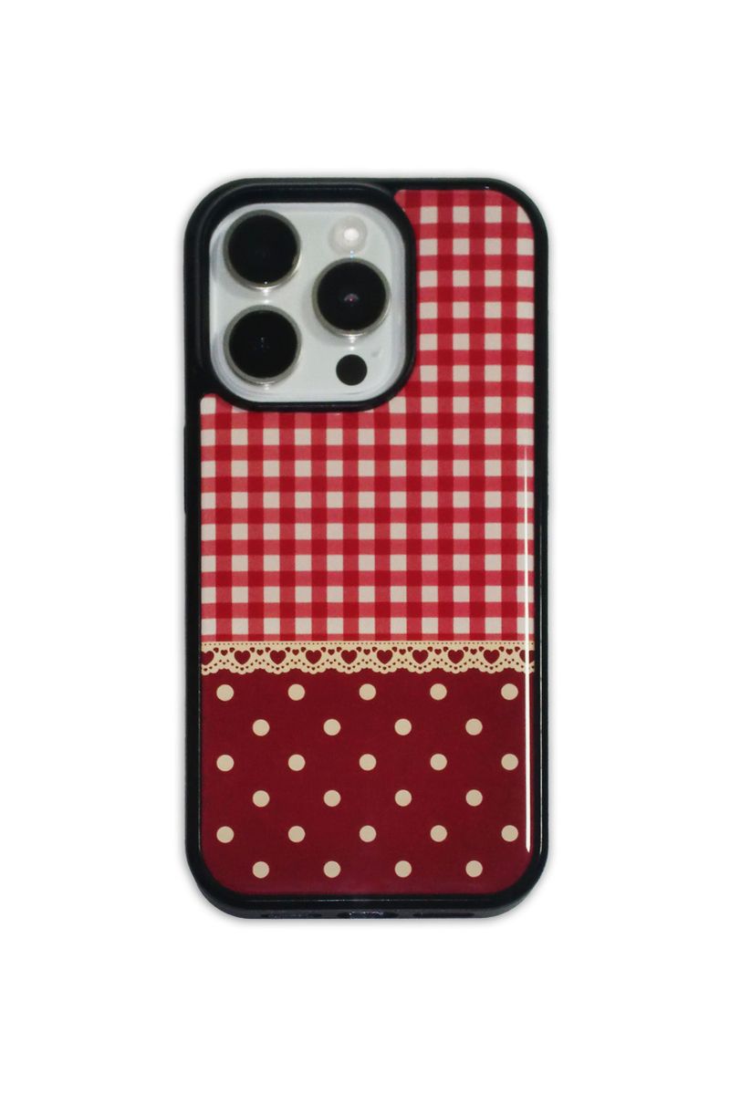 【TPUケース】 Vintage Patch Case_Deep Red