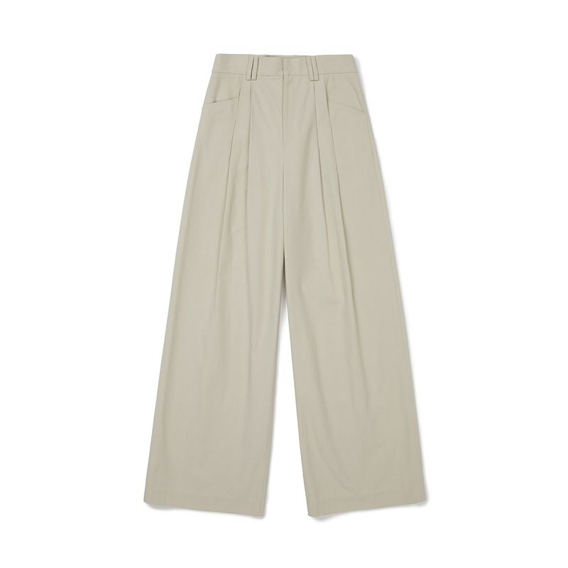 クラシックピンタックワイドパンツ / Classic Pintuck Wide Pants [ECRU]
