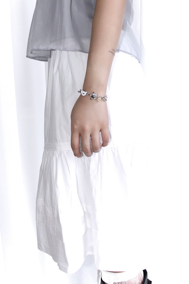 Star Flower Silver Chain Bracelet