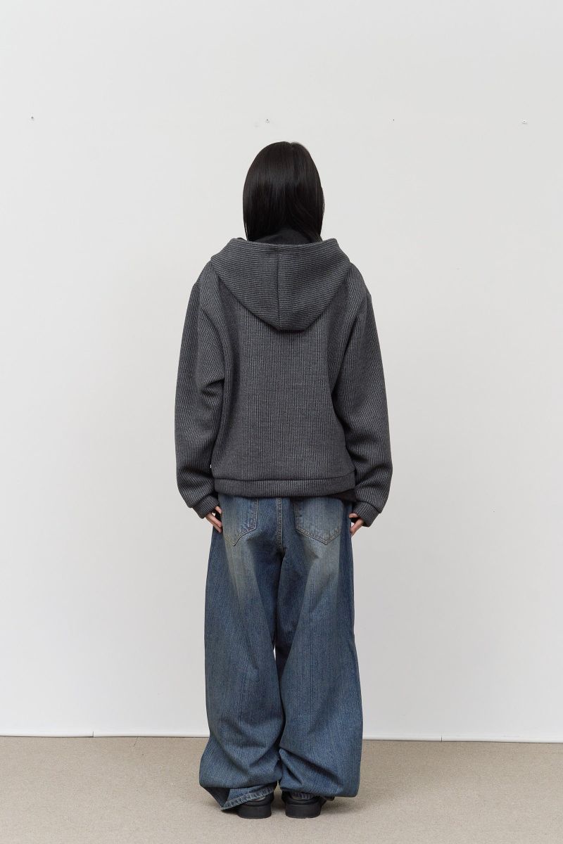 Wet Knitted Zip Hoodie