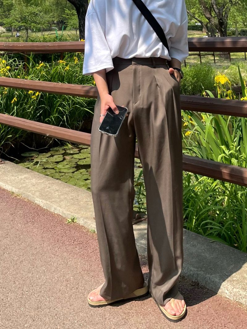  MINE MINMAL TWO TUCK WIDE SLACKS(3COLOR)