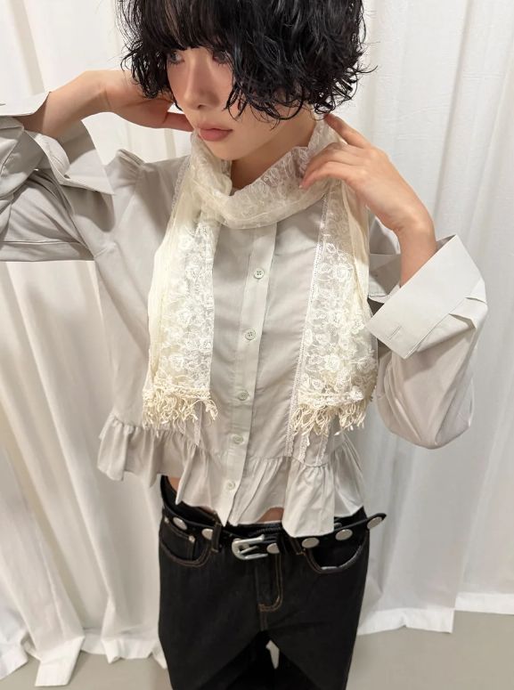 LACE TASSEL FRINGE SCARF