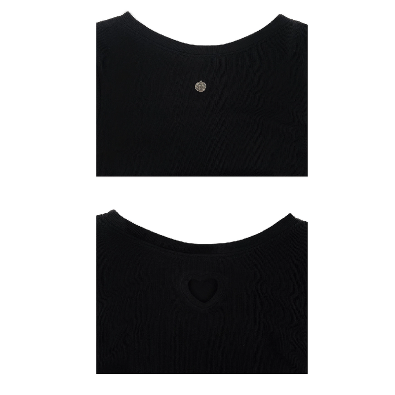 HEART STRING KNIT TOP_BLACK