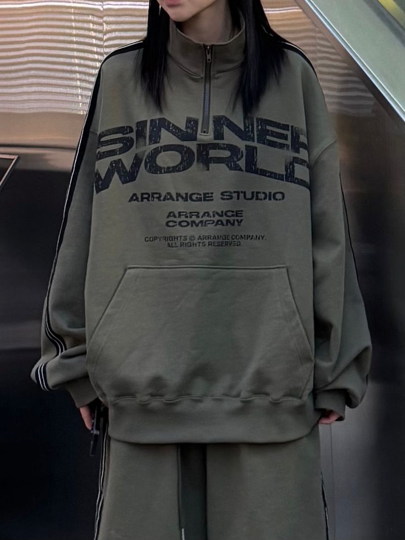 world tape half-zip sweatshirt