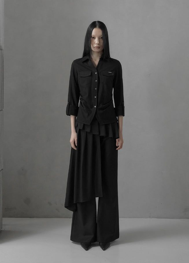 26SS★ [mnem] Muted Roll-Up Shirt