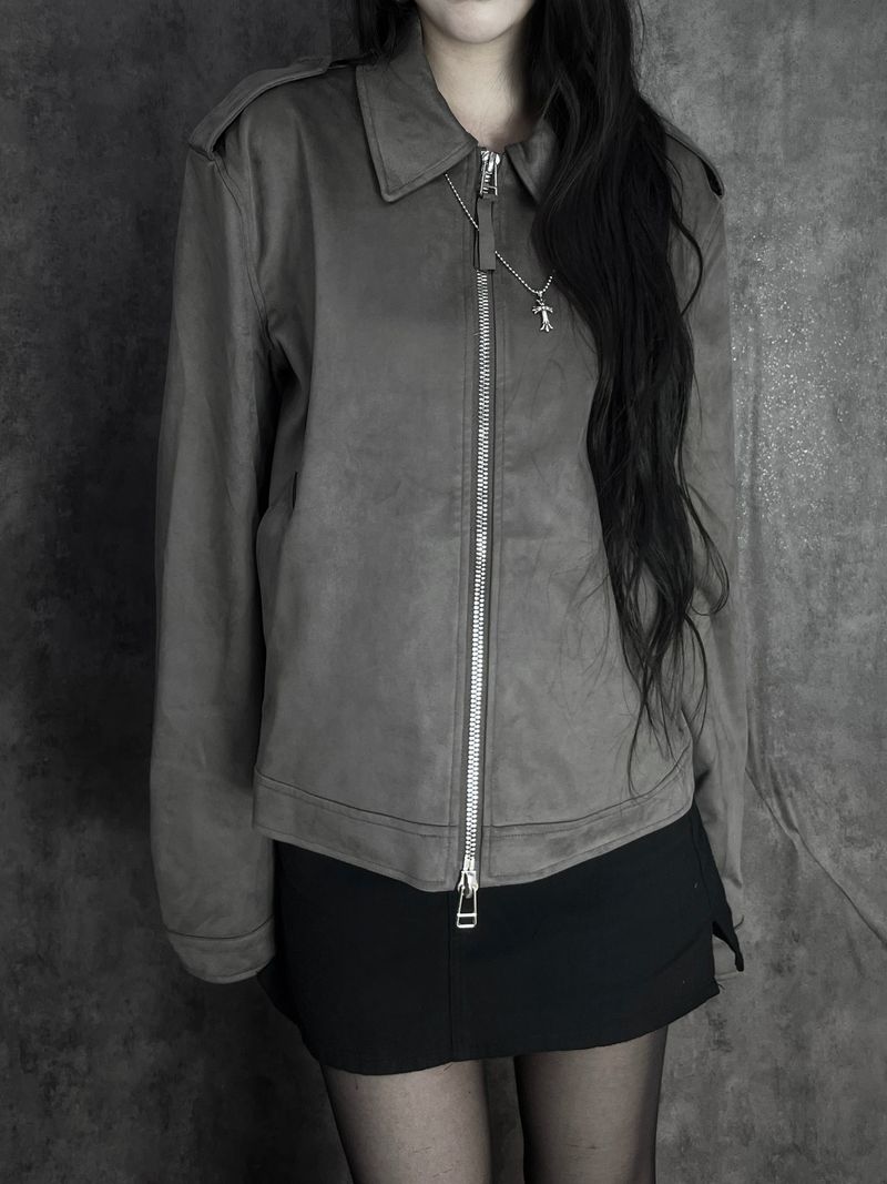 ash suede shoulder jacket (2color)