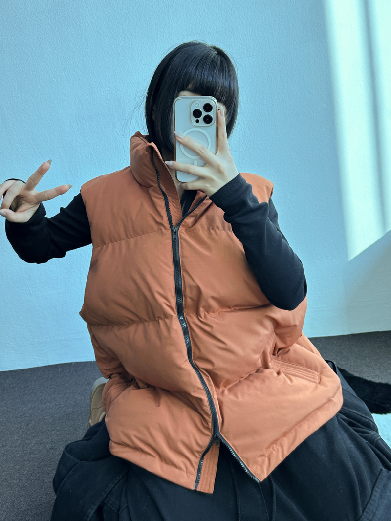 BIG WIDE OVER PADDING VEST🧡💛🖤 - 3 COLORS
