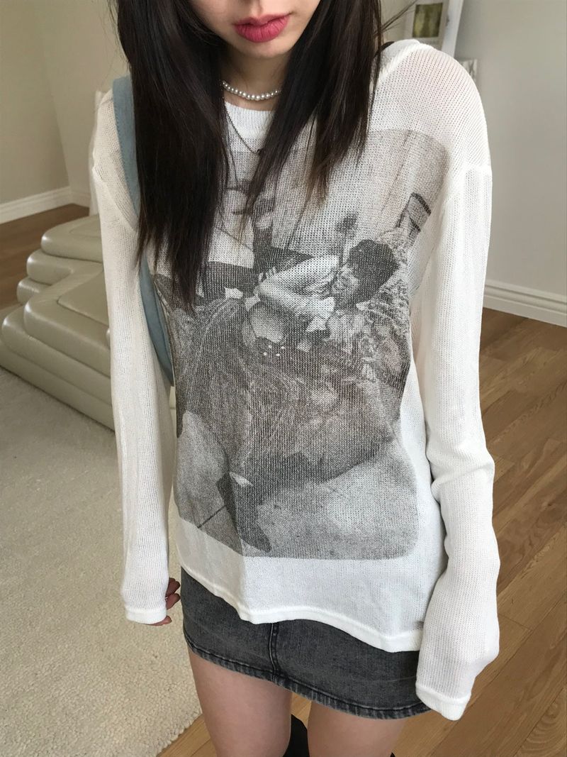 Paisley graphic r-neck T