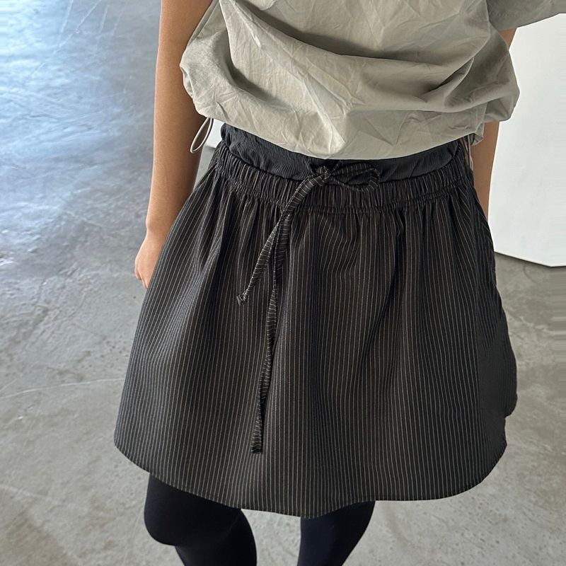 Striped Banding Skirt - 2colors