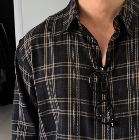 Cali Herringbone Semi Overfit Check Shirt