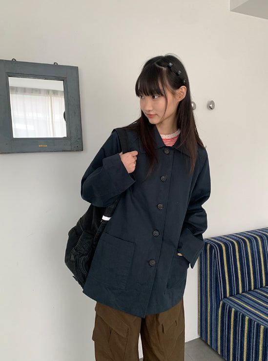 Hitali Cotton Trench Half Jacket