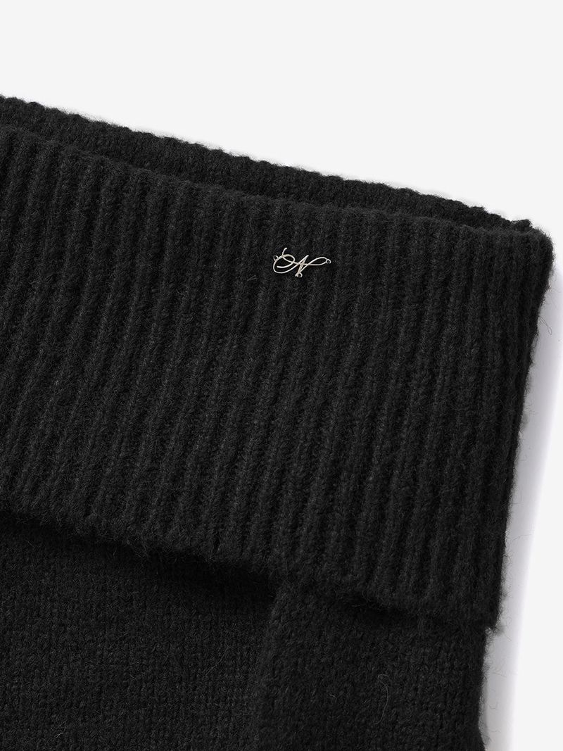Muffler symbol knit set (Black)