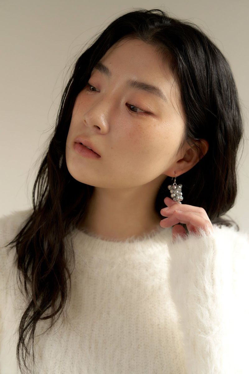 raspberry earring - silver