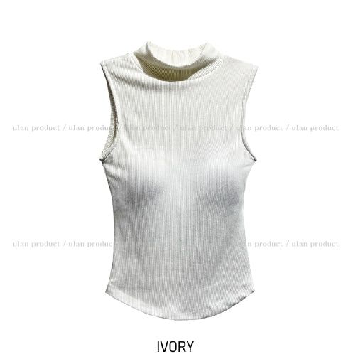 Perry Ribbed Half Turtleneck Sleeveless (With Cup)
