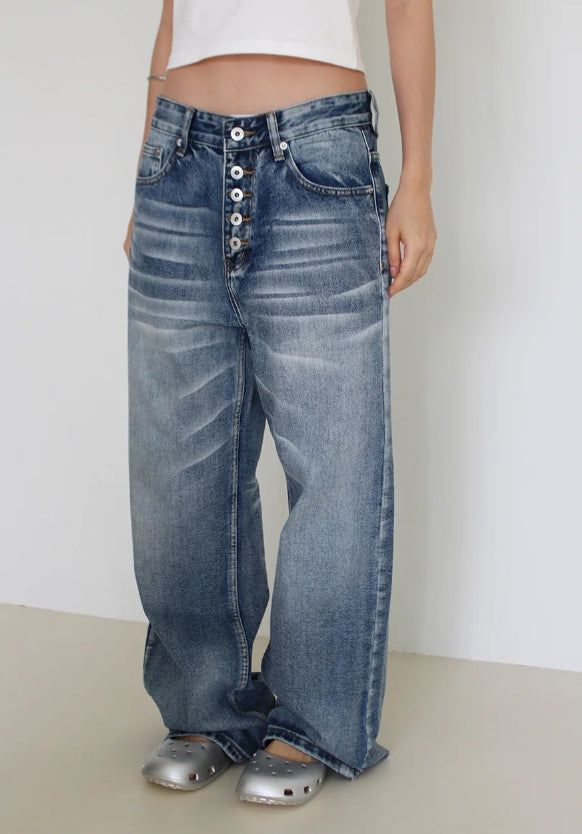 5-BUTTON WASHED DENIM