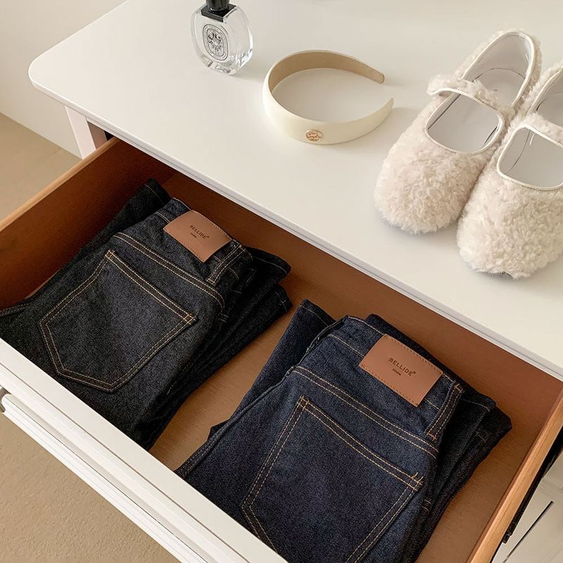 [BELLIDE MADE / 2 lengths] Color change X, non-fade boot cut denim pants