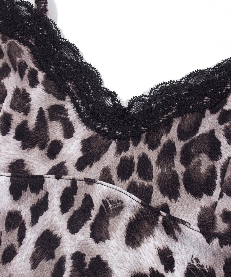 LEOPARD LACE SLEEVELESS_Brown