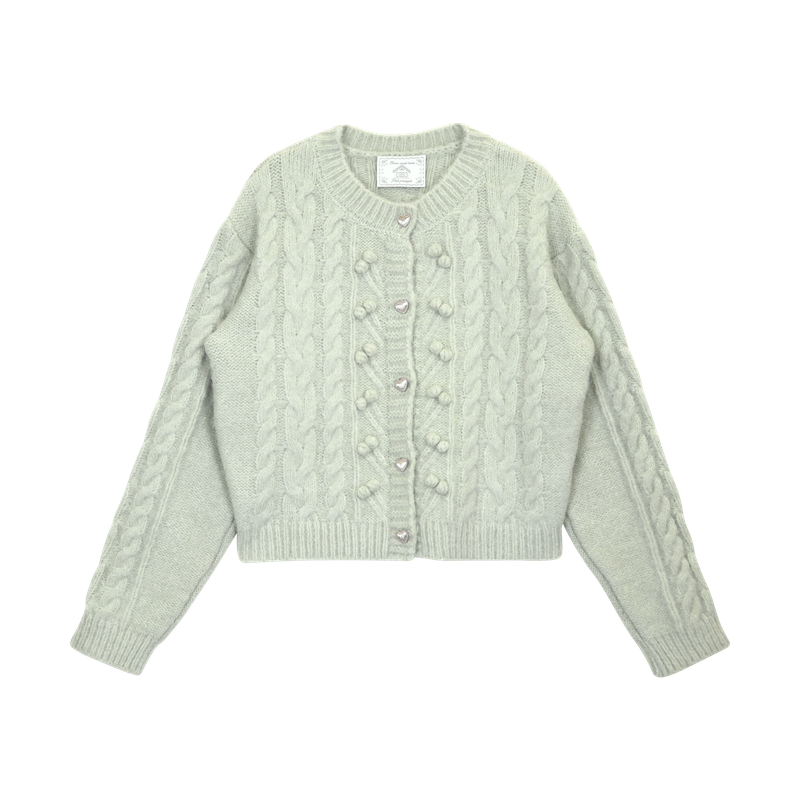 POMPOM TWIST CARDIGAN