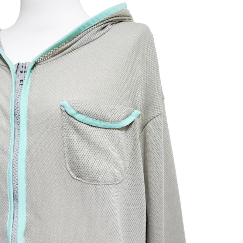 (2color) Piping Mesh Hood Zip-Up