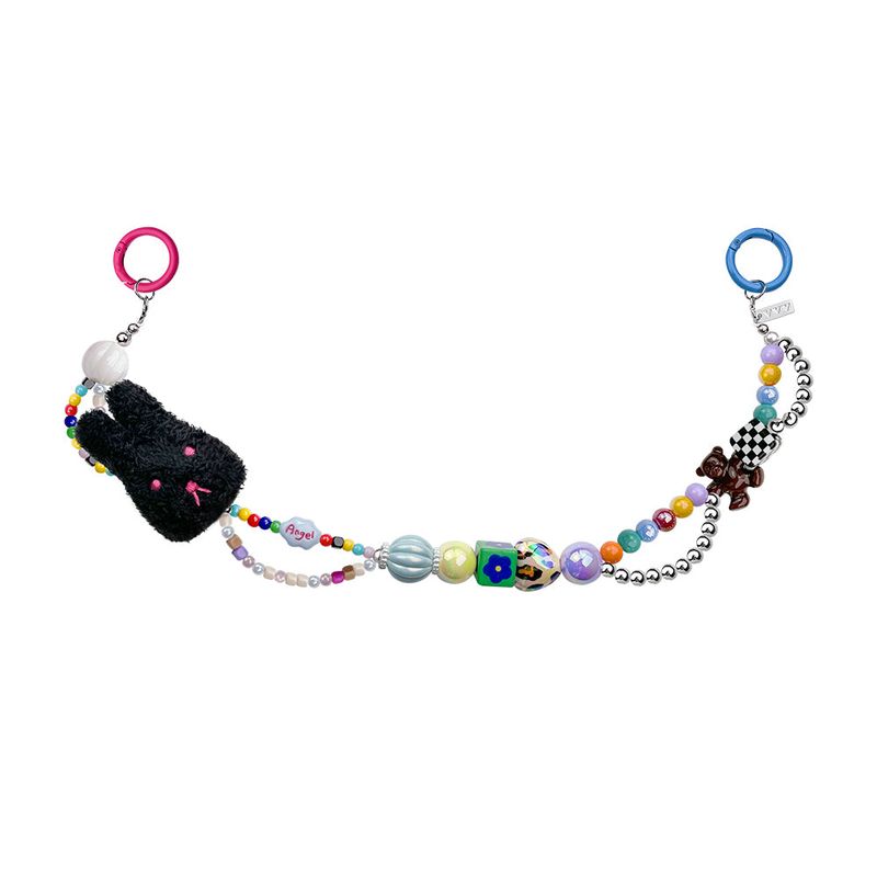VVV（ブイブイブイ）の「Bunny Mix Beads Two-way Keyring _ Black（Toys/Key Holders）」