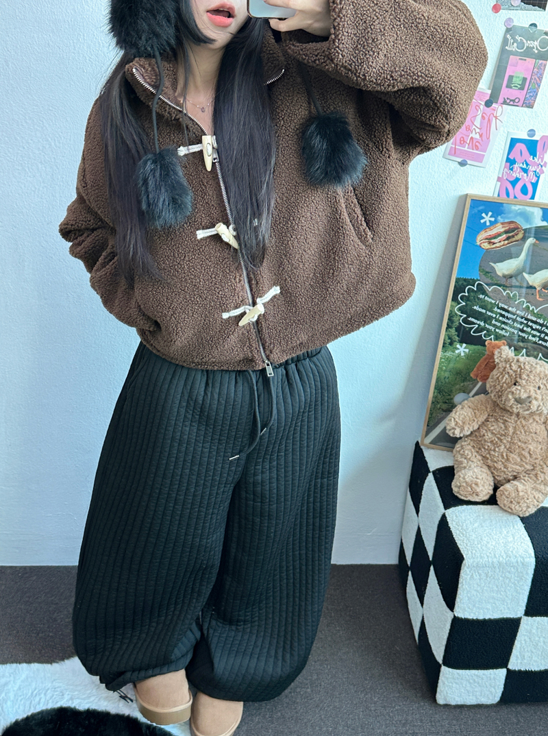 TEDDY CURLY🤎CUTIE PETIT ZIP UP 🤎🧸🐏3COLOR