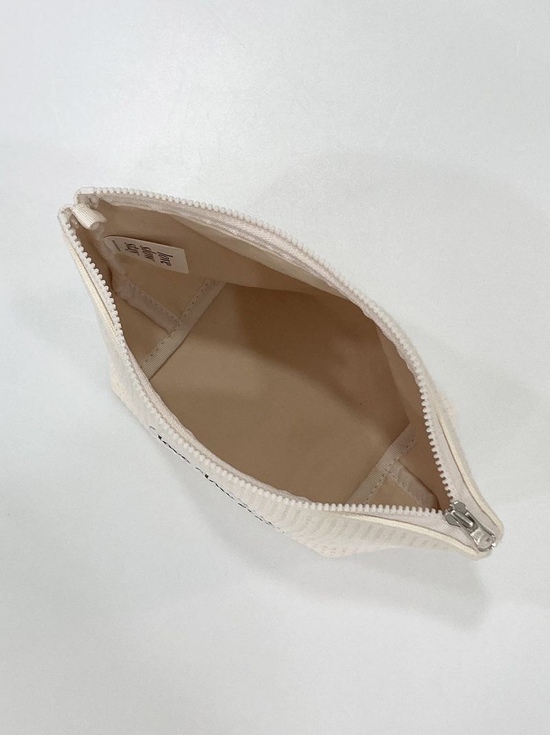 lss basic pouch (L size) _ waffle ivory