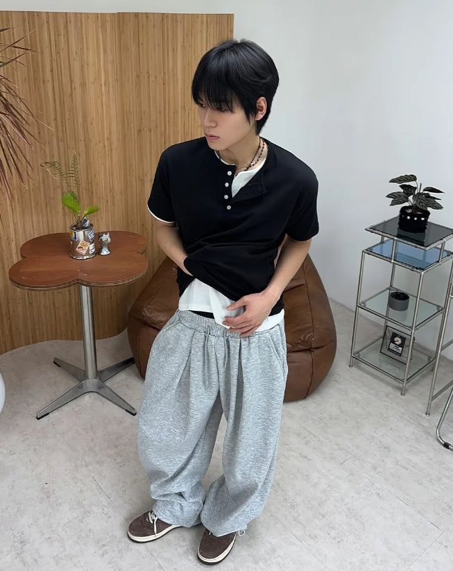 Para Soft Henley Neck Short Sleeve Tee