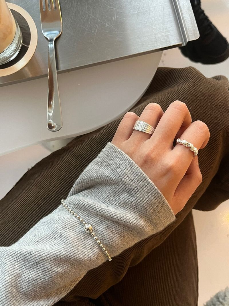 (silver925) Stripe open ring